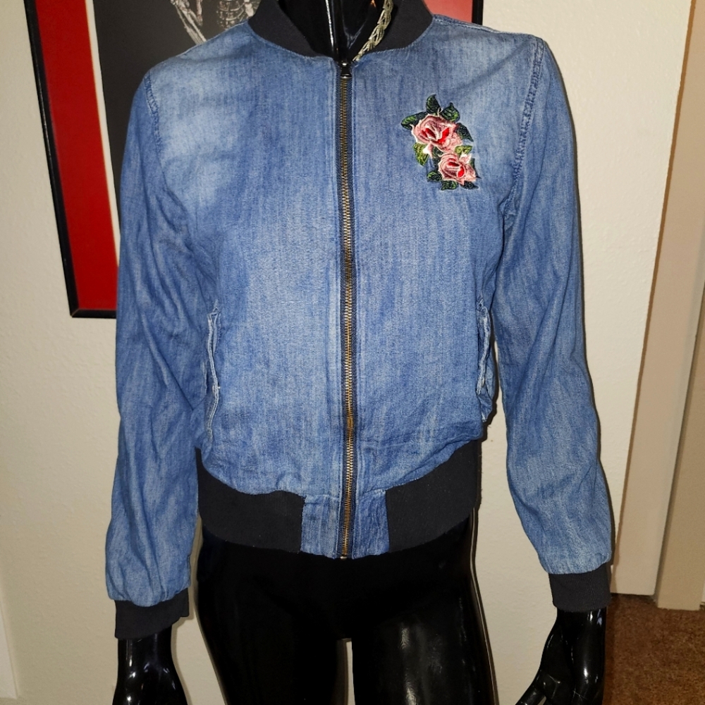 Juniors Hudson Chambray Bomber Jacket XL